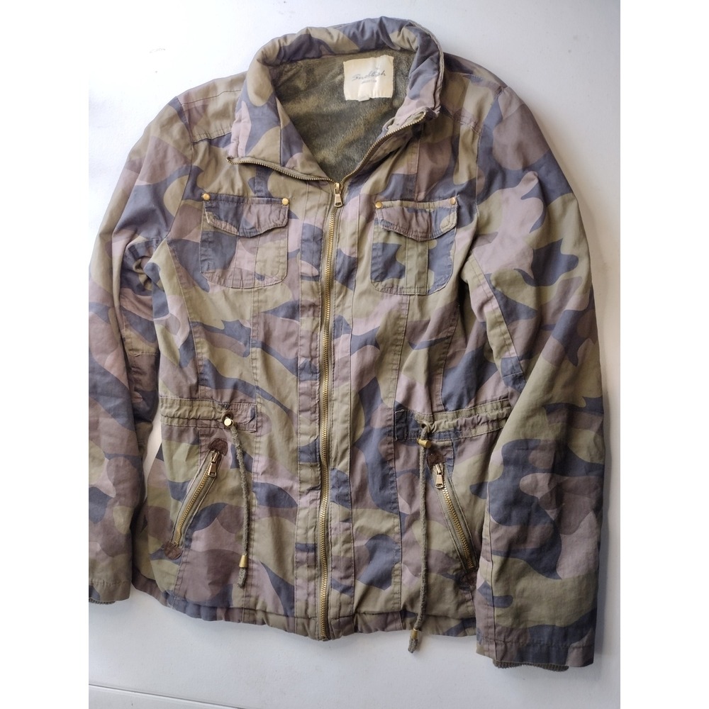 Snobbish Collection Camouflage Utility Jacket Women's Size M Lined Zip‎ Front